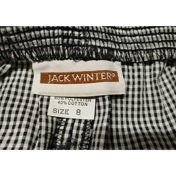 Vintage Jack Winter Womens White Gingham 3 Piece Blazer Top Skirt Suit Size 8 - Picture 4 of 12